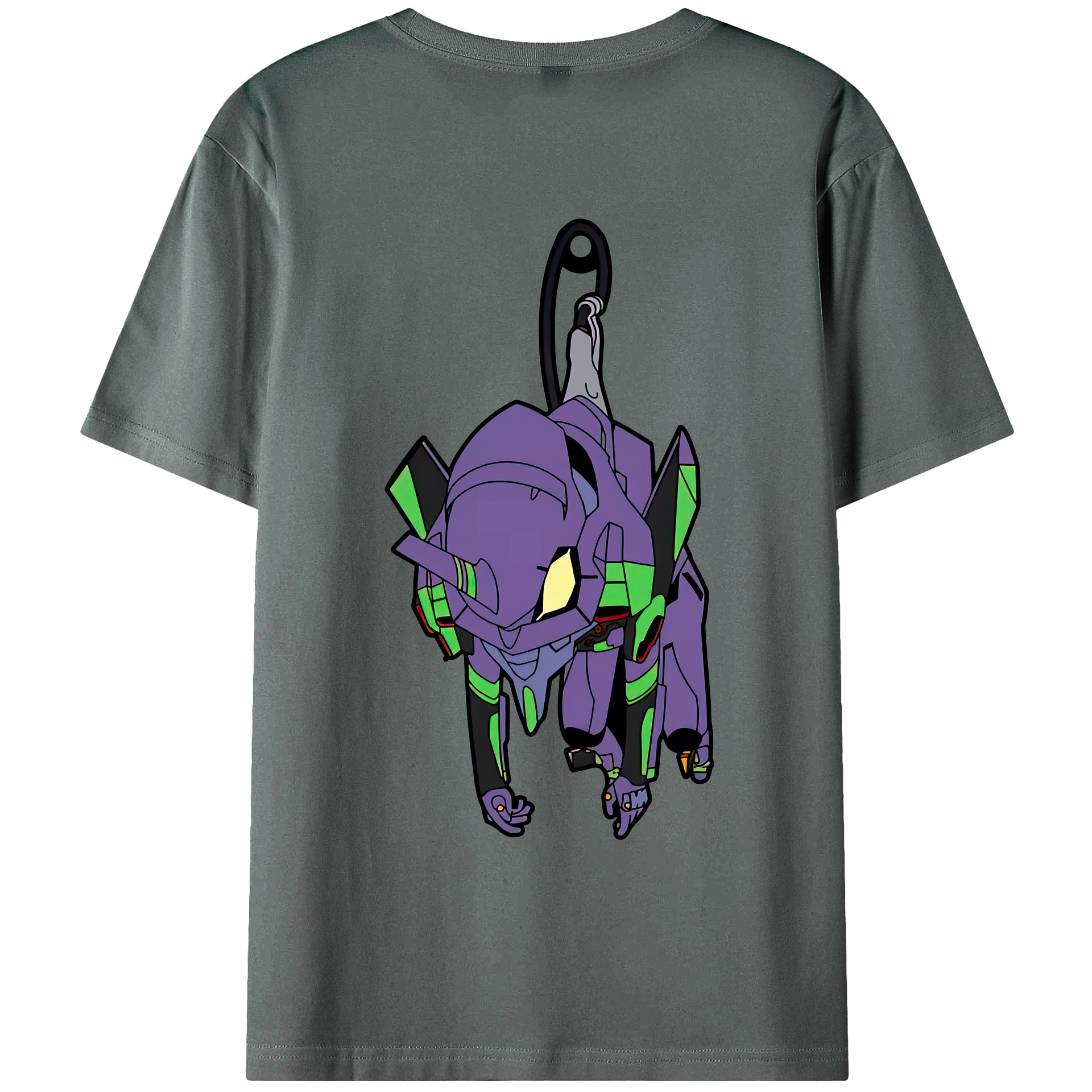 （画像用） EVA 新世紀エヴァンゲリオン 綿100％ メンズ半袖Tシャツ（バックプリント） 通気性